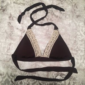 brown crochet bikini top